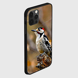 Чехол для iPhone 12 Pro Max Дятел в лесу, цвет: 3D-черный — фото 2