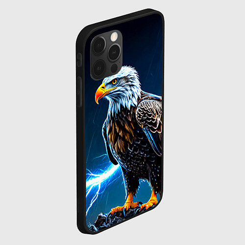 Чехол iPhone 12 Pro Max Орел и молния / 3D-Черный – фото 2