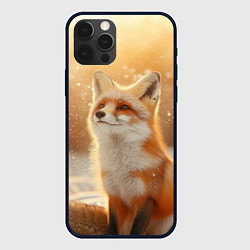 Чехол для iPhone 12 Pro Max Лисица в снежном лесу, цвет: 3D-черный