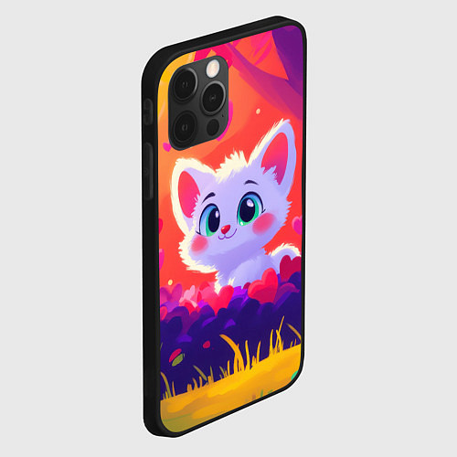 Чехол iPhone 12 Pro Max Влюбленный милый песец / 3D-Черный – фото 2
