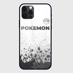 Чехол для iPhone 12 Pro Max Pokemon - white gradient посередине, цвет: 3D-черный