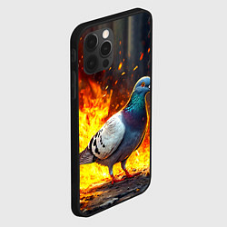 Чехол для iPhone 12 Pro Max Голубь в огне, цвет: 3D-черный — фото 2