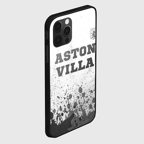 Чехол iPhone 12 Pro Max Aston Villa - white gradient посередине / 3D-Черный – фото 2