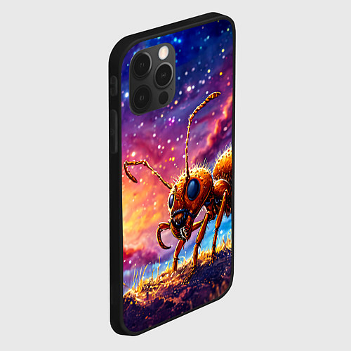 Чехол iPhone 12 Pro Max Муравей в космосе / 3D-Черный – фото 2