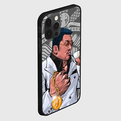 Чехол iPhone 12 Pro Max Ма Дон Сок - якудза с капучино / 3D-Черный – фото 2