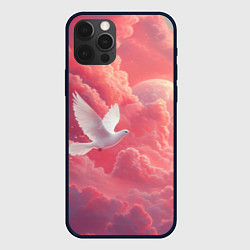 Чехол для iPhone 12 Pro Max Белый голубь в небесах, цвет: 3D-черный