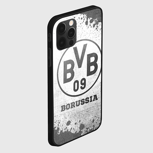 Чехол iPhone 12 Pro Max Borussia - white gradient / 3D-Черный – фото 2