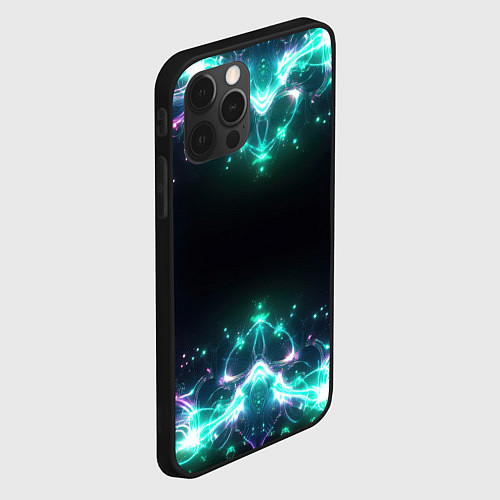 Чехол iPhone 12 Pro Max Блестки света - текстура / 3D-Черный – фото 2