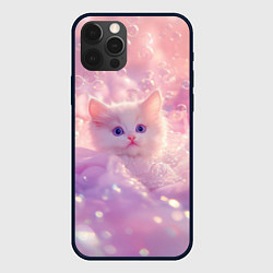 Чехол для iPhone 12 Pro Max Котенок в пузырях, цвет: 3D-черный