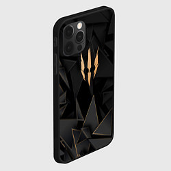 Чехол для iPhone 12 Pro Max The Witcher golden poly, цвет: 3D-черный — фото 2