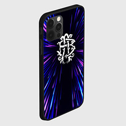 Чехол для iPhone 12 Pro Max Nickelback neon energy, цвет: 3D-черный — фото 2