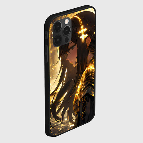 Чехол iPhone 12 Pro Max Грустная девушка воин / 3D-Черный – фото 2