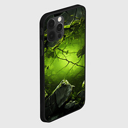 Чехол для iPhone 12 Pro Max Зеленые разбитые плиты, цвет: 3D-черный — фото 2