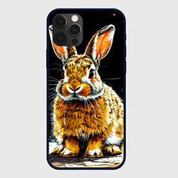 Чехол для iPhone 12 Pro Max Заяц на черном, цвет: 3D-черный