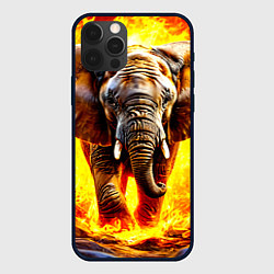 Чехол для iPhone 12 Pro Max Слон в огне, цвет: 3D-черный