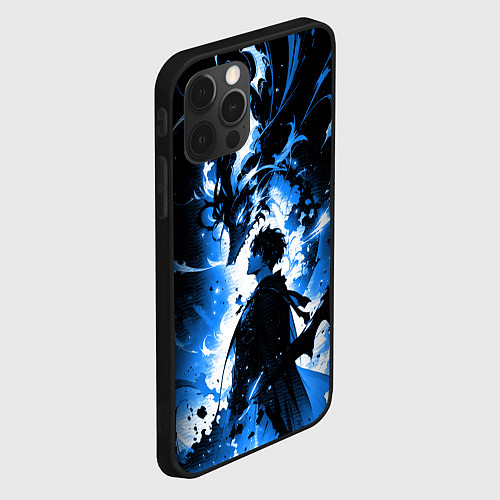 Чехол iPhone 12 Pro Max Поднятие уровня в одиночку - восстань / 3D-Черный – фото 2