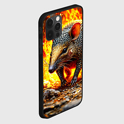 Чехол для iPhone 12 Pro Max Броненосец в огне, цвет: 3D-черный — фото 2