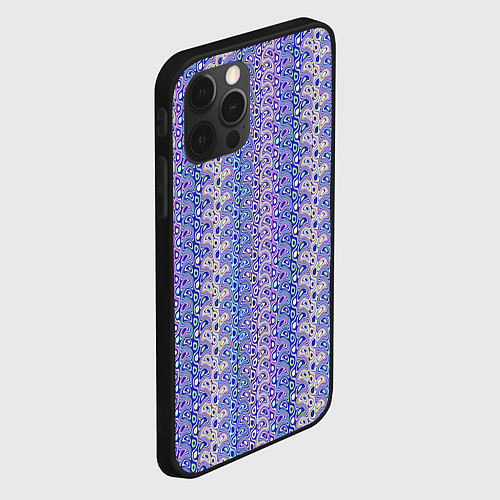 Чехол iPhone 12 Pro Max Сиреневый с узором паттерн / 3D-Черный – фото 2