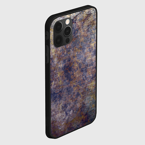 Чехол iPhone 12 Pro Max Абстракция - purple yellow wall / 3D-Черный – фото 2