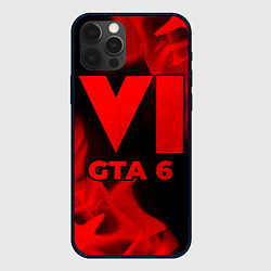 Чехол для iPhone 12 Pro Max GTA 6 - red gradient, цвет: 3D-черный