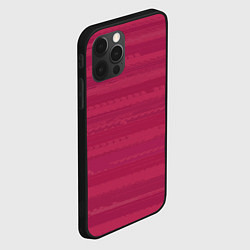 Чехол для iPhone 12 Pro Max Малиновый розовый полосатый, цвет: 3D-черный — фото 2