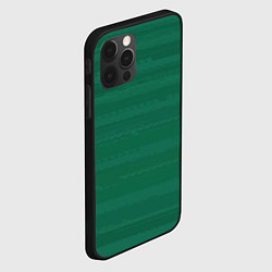 Чехол для iPhone 12 Pro Max Тёмный зелёный текстурные полосы, цвет: 3D-черный — фото 2