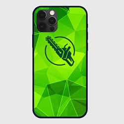 Чехол для iPhone 12 Pro Max Chainsaw Man green poly, цвет: 3D-черный