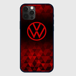 Чехол для iPhone 12 Pro Max Volkswagen red poly, цвет: 3D-черный