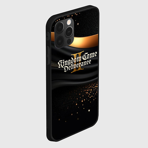Чехол iPhone 12 Pro Max Kingdom Come Deliverance 2 черная ткань с золотом / 3D-Черный – фото 2