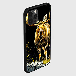 Чехол для iPhone 12 Pro Max Лось на черном, цвет: 3D-черный — фото 2