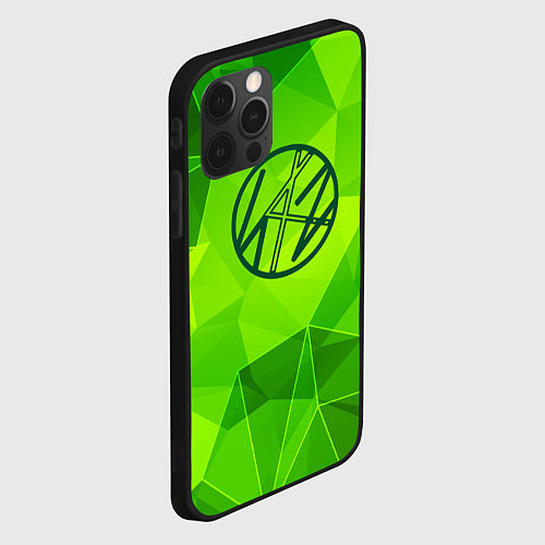 Чехол iPhone 12 Pro Max Stray Kids green poly / 3D-Черный – фото 2