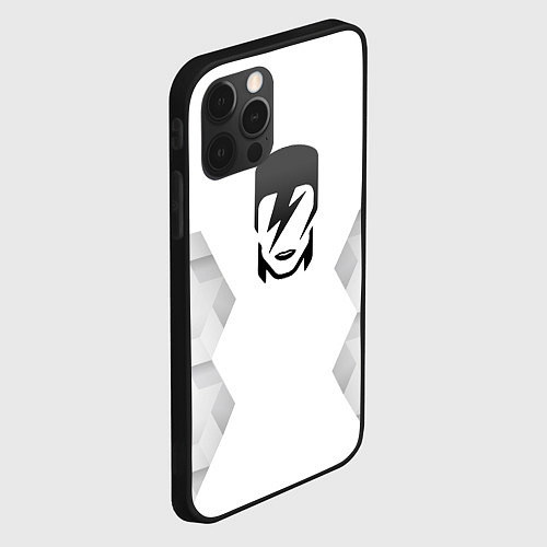 Чехол iPhone 12 Pro Max David Bowie white poly / 3D-Черный – фото 2