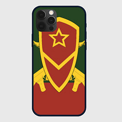 Чехол для iPhone 12 Pro Max Мотострелковые войска: герб со щитом, цвет: 3D-черный