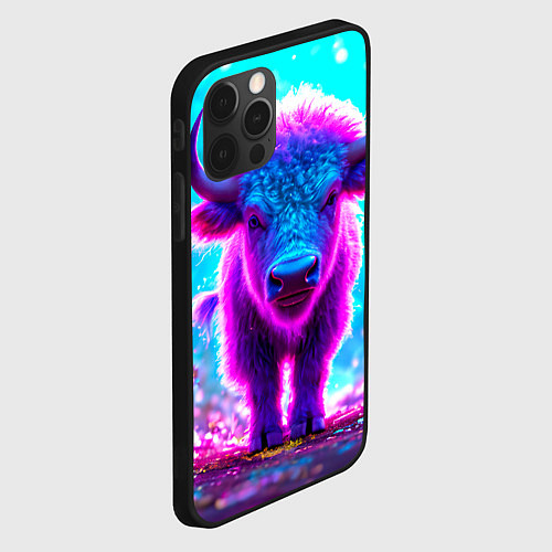 Чехол iPhone 12 Pro Max Белый буйвол / 3D-Черный – фото 2