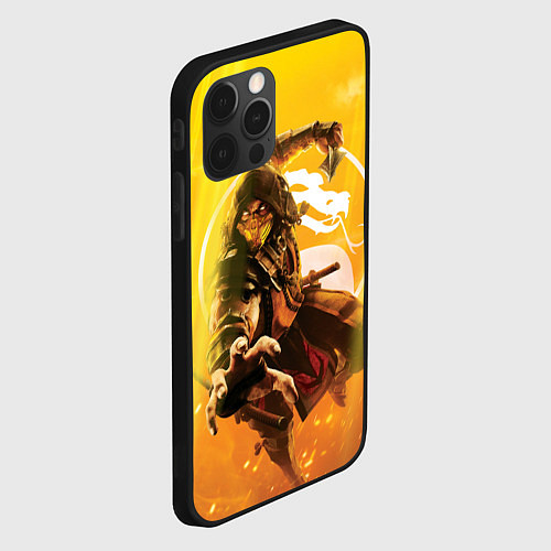 Чехол iPhone 12 Pro Max Скорпион - Mortal Kombat / 3D-Черный – фото 2