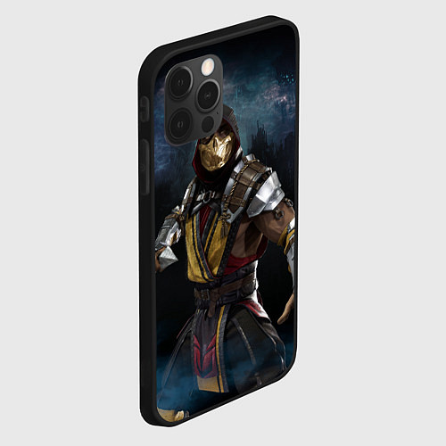 Чехол iPhone 12 Pro Max Mortal Kombat - Скорпион / 3D-Черный – фото 2