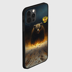 Чехол для iPhone 12 Pro Max Русский медведь в огненном поле, цвет: 3D-черный — фото 2