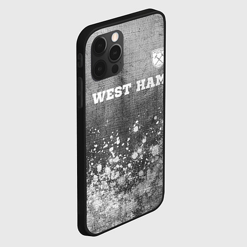 Чехол iPhone 12 Pro Max West Ham - grey gradient посередине / 3D-Черный – фото 2