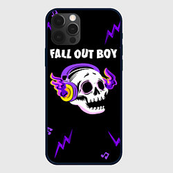 Чехол для iPhone 12 Pro Max Fall Out Boy неоновый череп, цвет: 3D-черный