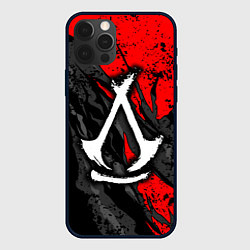 Чехол для iPhone 12 Pro Max Assassins creed: shadows - белый логотип, цвет: 3D-черный
