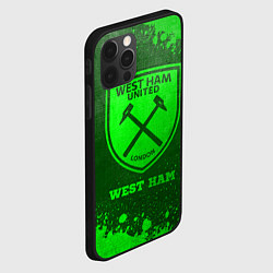 Чехол для iPhone 12 Pro Max West Ham - green gradient, цвет: 3D-черный — фото 2