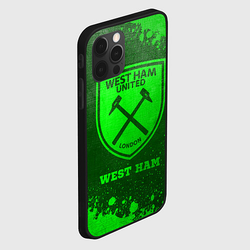 Чехол iPhone 12 Pro Max West Ham - green gradient / 3D-Черный – фото 2