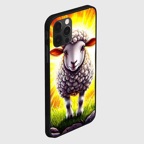 Чехол iPhone 12 Pro Max Овечка в ярких лучах / 3D-Черный – фото 2