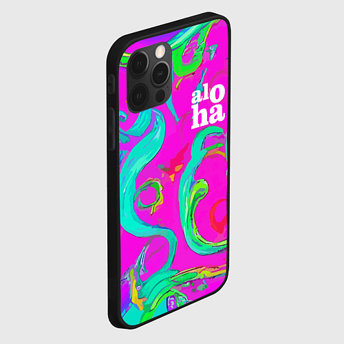 Чехол iPhone 12 Pro Max Abstract floral pattern - aloha / 3D-Черный – фото 2