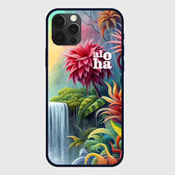 Чехол для iPhone 12 Pro Max Гавайские тропические цветы - алоха, цвет: 3D-черный
