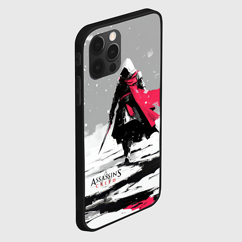 Чехол iPhone 12 Pro Max Assassins Creed winter ninja / 3D-Черный – фото 2