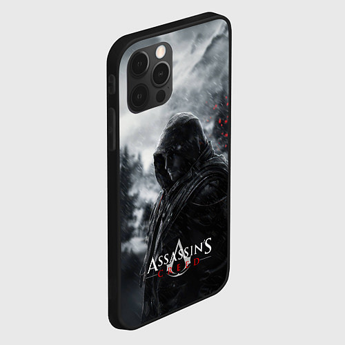 Чехол iPhone 12 Pro Max Assassins Creed охотник в горах / 3D-Черный – фото 2