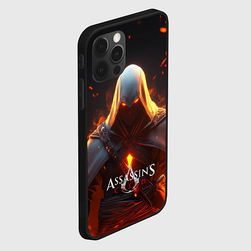 Чехол iPhone 12 Pro Max Assassins Creed fire / 3D-Черный – фото 2