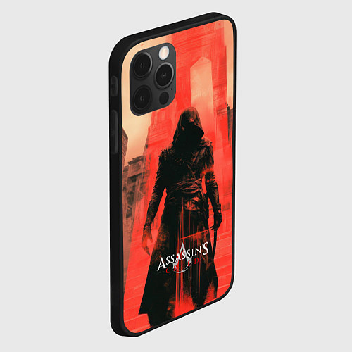 Чехол iPhone 12 Pro Max Assassins Creed black ninja / 3D-Черный – фото 2