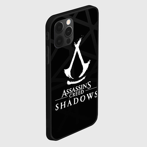 Чехол iPhone 12 Pro Max Assassins creed shadows - монохромный / 3D-Черный – фото 2
